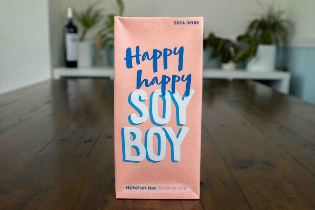 Soy milk in a milk carton