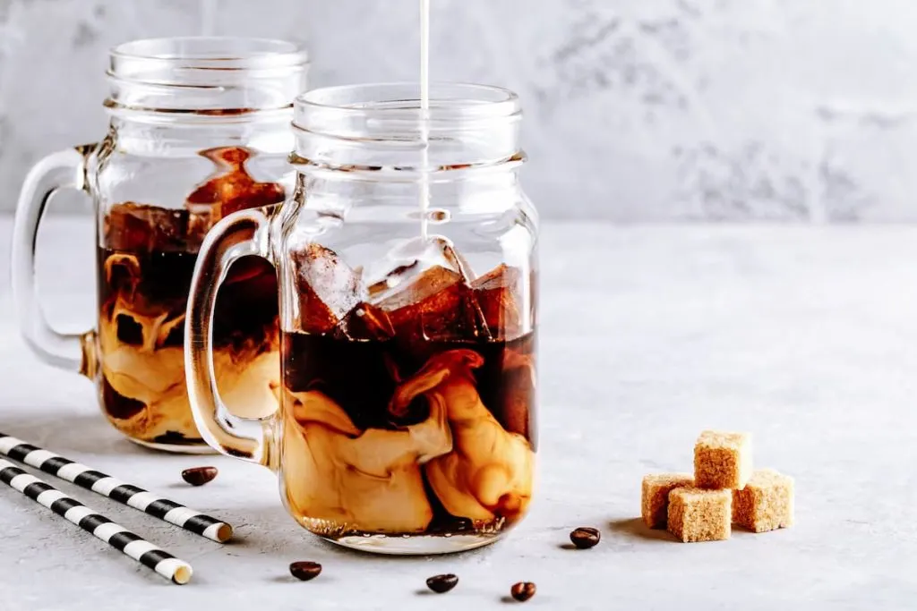 Coconut Milk Thai Iced Coffee with Coffee Ice Cubes