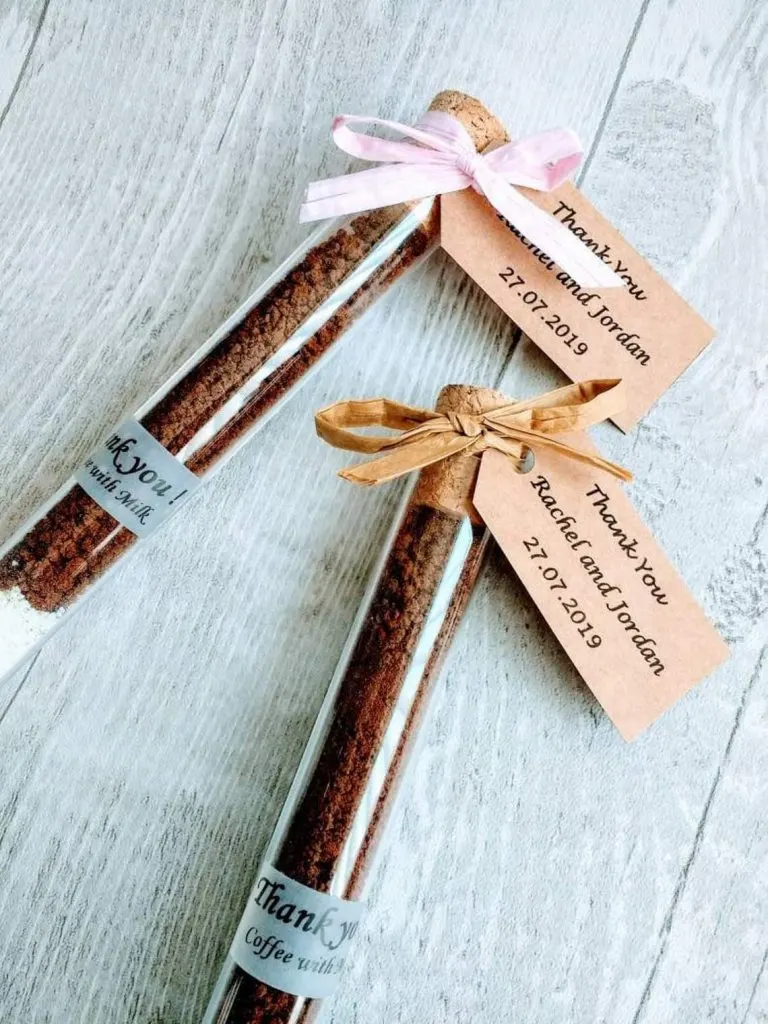 ThePureMoment Coffee wedding favour in tube