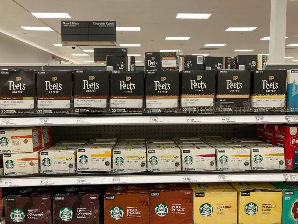 Peets Coffee on the Shelves in a store