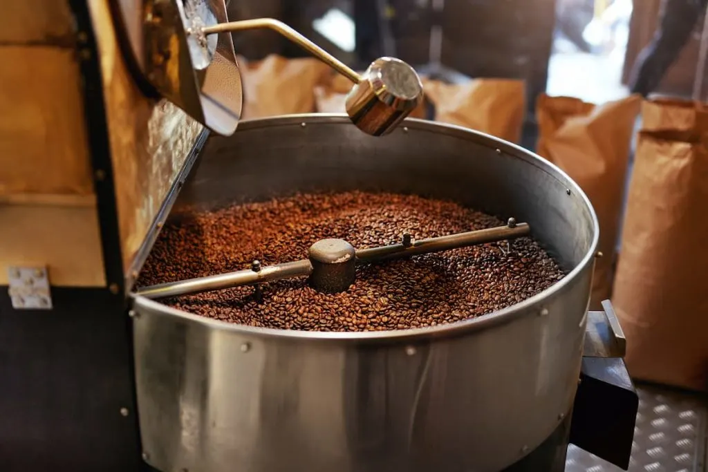 Roasting Coffee Beans In Coffee Shop