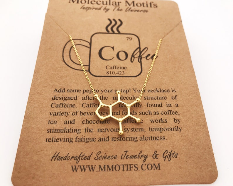 Caffeine Molecule Necklace by Molecular Motifs